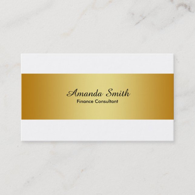 Silver Badge Simple White Elegant Professional Business Card (Front)