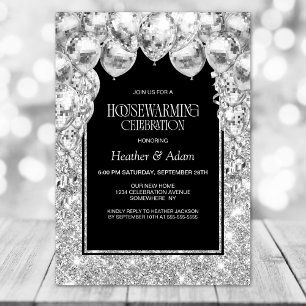 Silver Balloons Housewarming Party Invitation