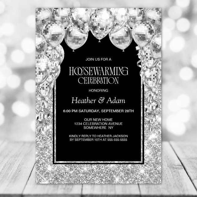 Silver Balloons Housewarming Party Invitation (Creator Uploaded)