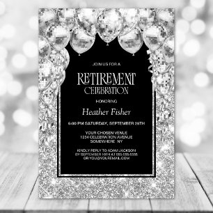 Silver Balloons Retirement Party Invitation