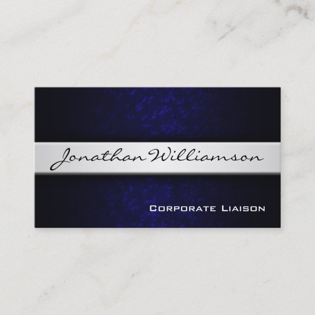 Silver Band Modern Professional Business Card (Front)