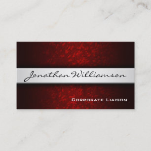 Silver Band Red Modern Professional Business Card