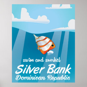 Silver Bank Dominican Republic Snorkel travel Poster