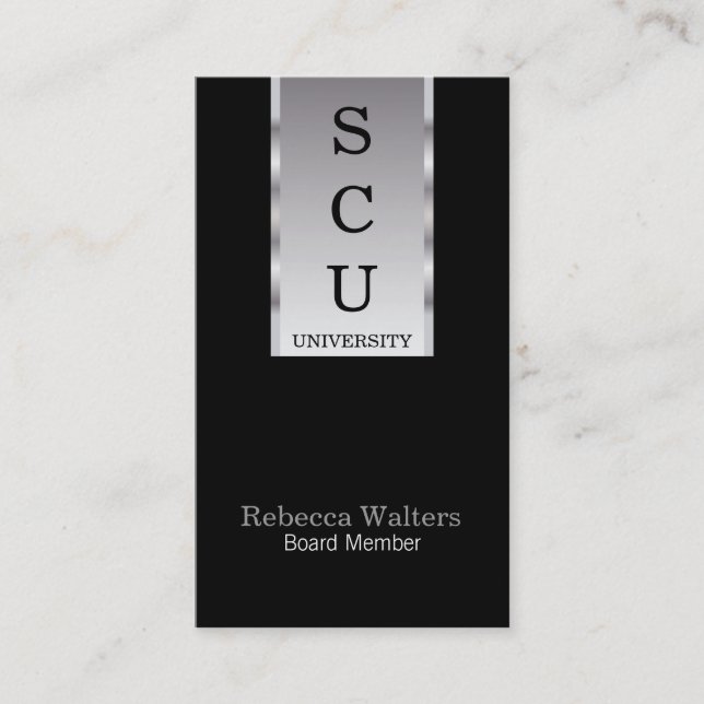 Silver Banner Business Card (Front)