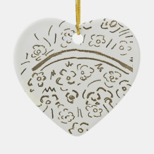 Silver Basket with Handle Ceramic Ornament