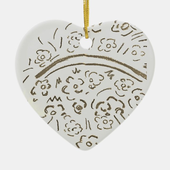 Silver Basket with Handle Ceramic Ornament (Front)