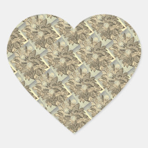 Silver Basket without Handle Heart Sticker