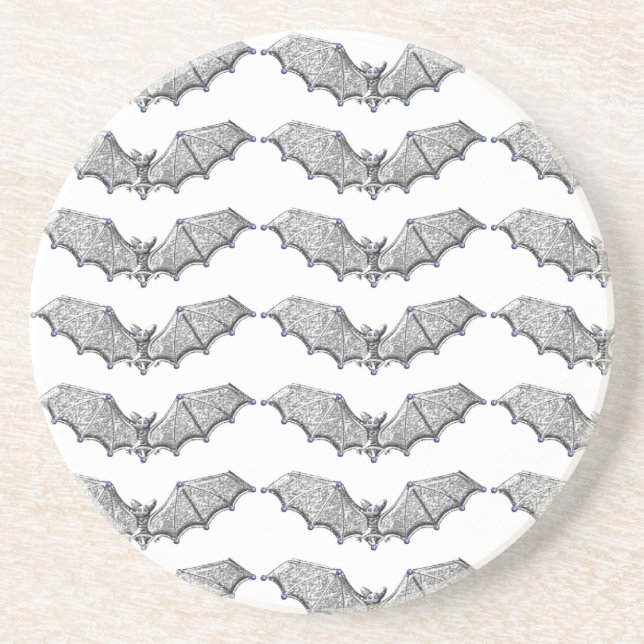 Silver Bats Halloween Coaster (Front)