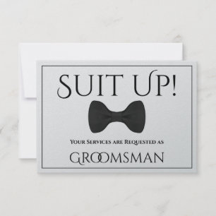 Silver Be My Groomsman Card