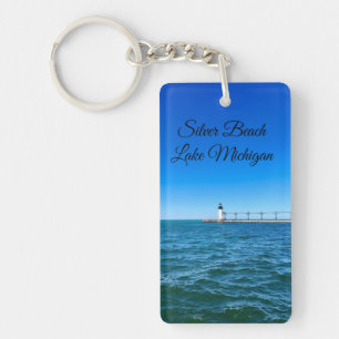 Silver Beach lighthouse – Lake Michigan Key Ring