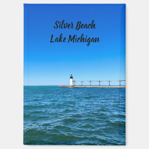 Silver Beach Lighthouse-Lake Michigan Magnet