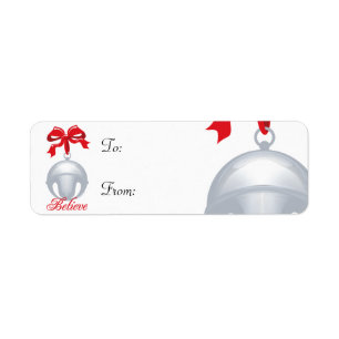 Silver Bell Believe Gift Tag Label