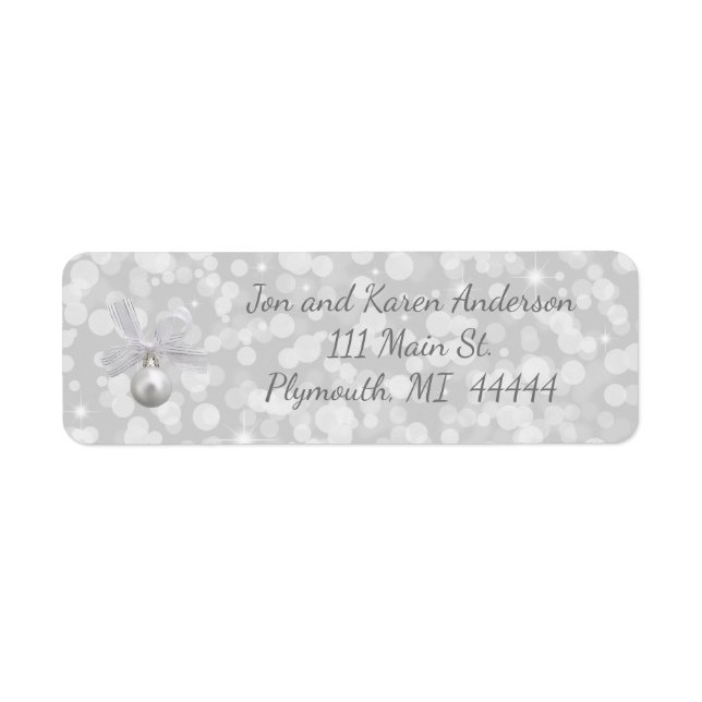 Silver Bells Christmas Address Label Return Address Label (Front)