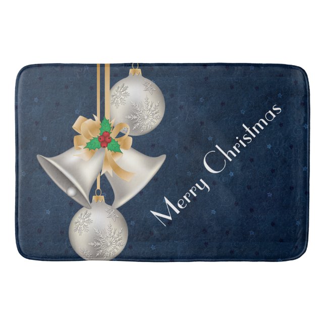 Silver Bells Christmas Bathmat (Front)