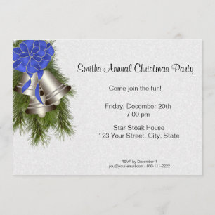 Silver Bells Christmas Party Invitations