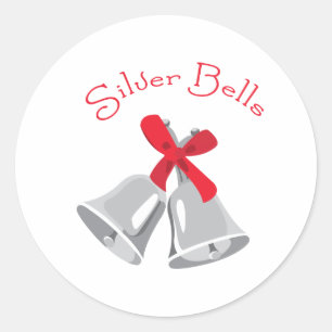 Silver Bells Classic Round Sticker