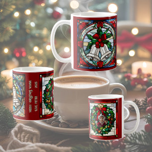 Silver Bells Faux Stained Glass Coffee Mug