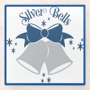 Silver Bells Glass Coaster