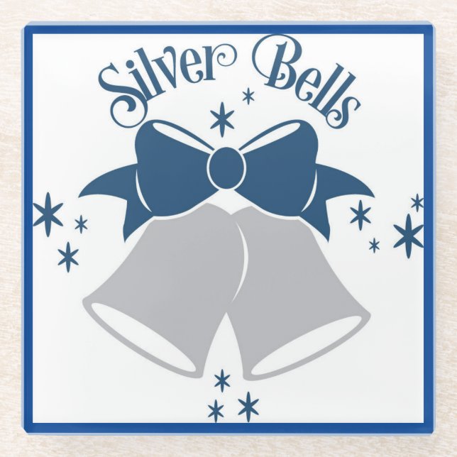 Silver Bells Glass Coaster (Front)