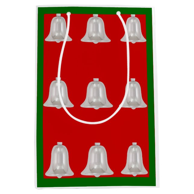 Silver Bells Medium Sized Gift Bag (Front)