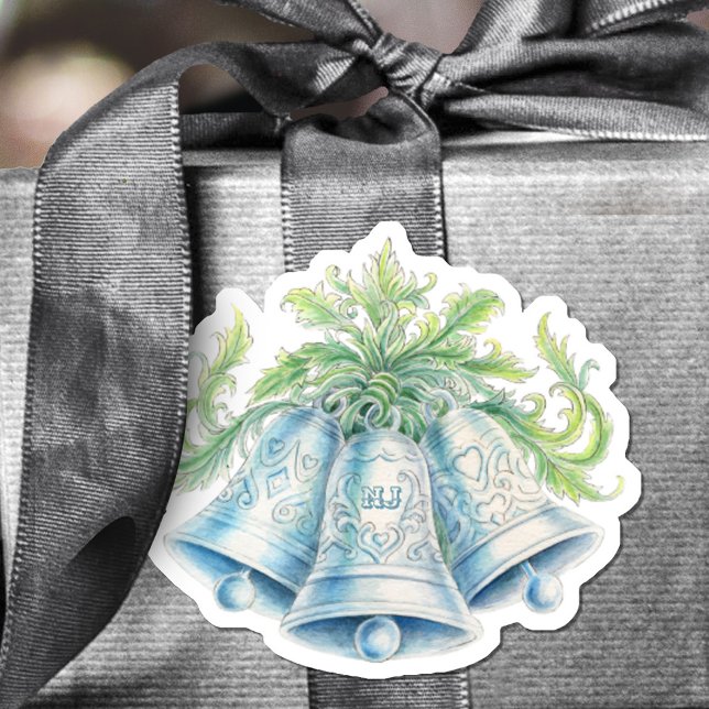 Silver bells Monogram foliage watercolor Wedding (Creator Uploaded)