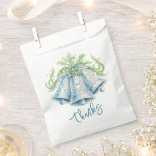 Silver bells Monogram foliage watercolor Wedding Favour Bag