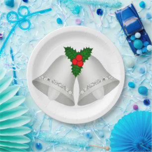 Silver Bells Paper Plates