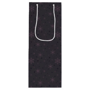 Silver Bells & Purple Bow Snowflakes Wine Gift Bag