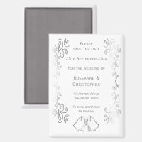 Silver Bells Scroll Design Wedding Save The Date