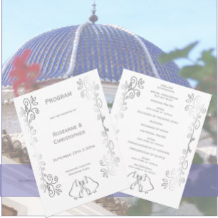 Silver Bells Scrollwork Design Wedding Program