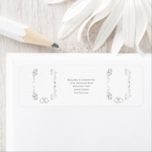 Silver Bells Scrollwork Wedding Return Address Return Address Label