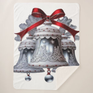 Silver bells sherpa blanket