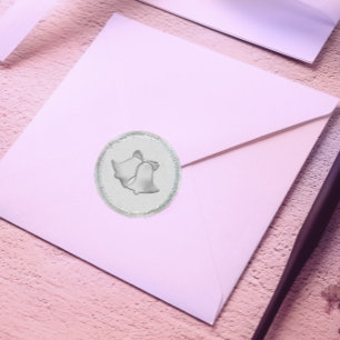 Silver Bells Wedding Classic Round Sticker