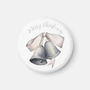Silver Bells with Gold Bow Christmas Magnet