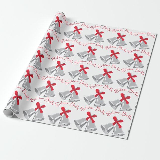 Silver Bells Wrapping Paper (Unrolled)