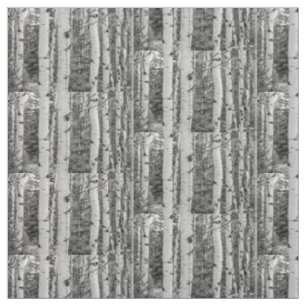 Silver birch Black and White Fabric