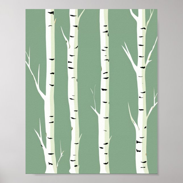 Silver Birch Trunks Poster (Front)