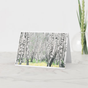 Silver Birch Wood - Blank Greetings Card