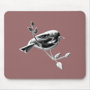 SILVER BIRD MOUSE PAD