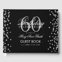 Silver Black 60th Birthday Glitter Confetti