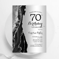 Silver Black Agate 70th Birthday