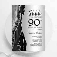 Silver Black Agate Surprise 90th Birthday