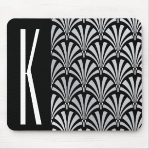 Silver & Black Art Deco Mouse Pad