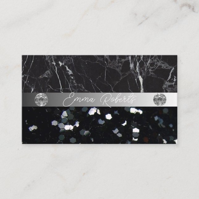 Silver Black Diamond Coach Business Card (Front)