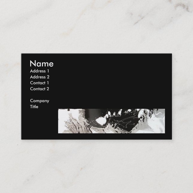 Silver Black Drip Business Card (Front)