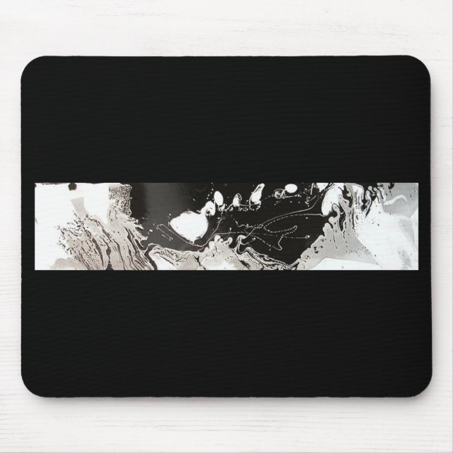 Silver Black Drip Mouse Pad (Front)