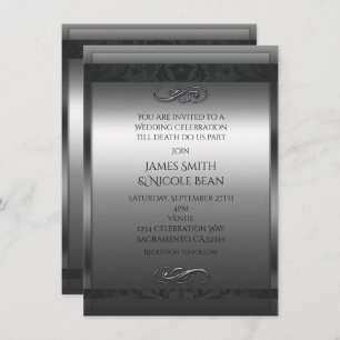 Silver & Black Elegant Wedding Invitation