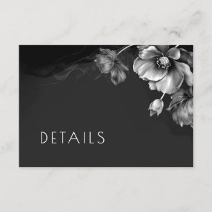 Silver Black Floral Details Enclosure Card