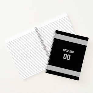 Silver & Black Football Team Spiral Notebook