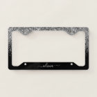 Silver Black Glitter Glam Monogram